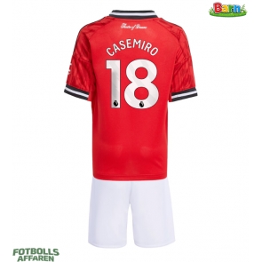 Manchester United Casemiro #18 Hemmaställ Barn 2025-26 Kortärmad (+ Korta byxor)